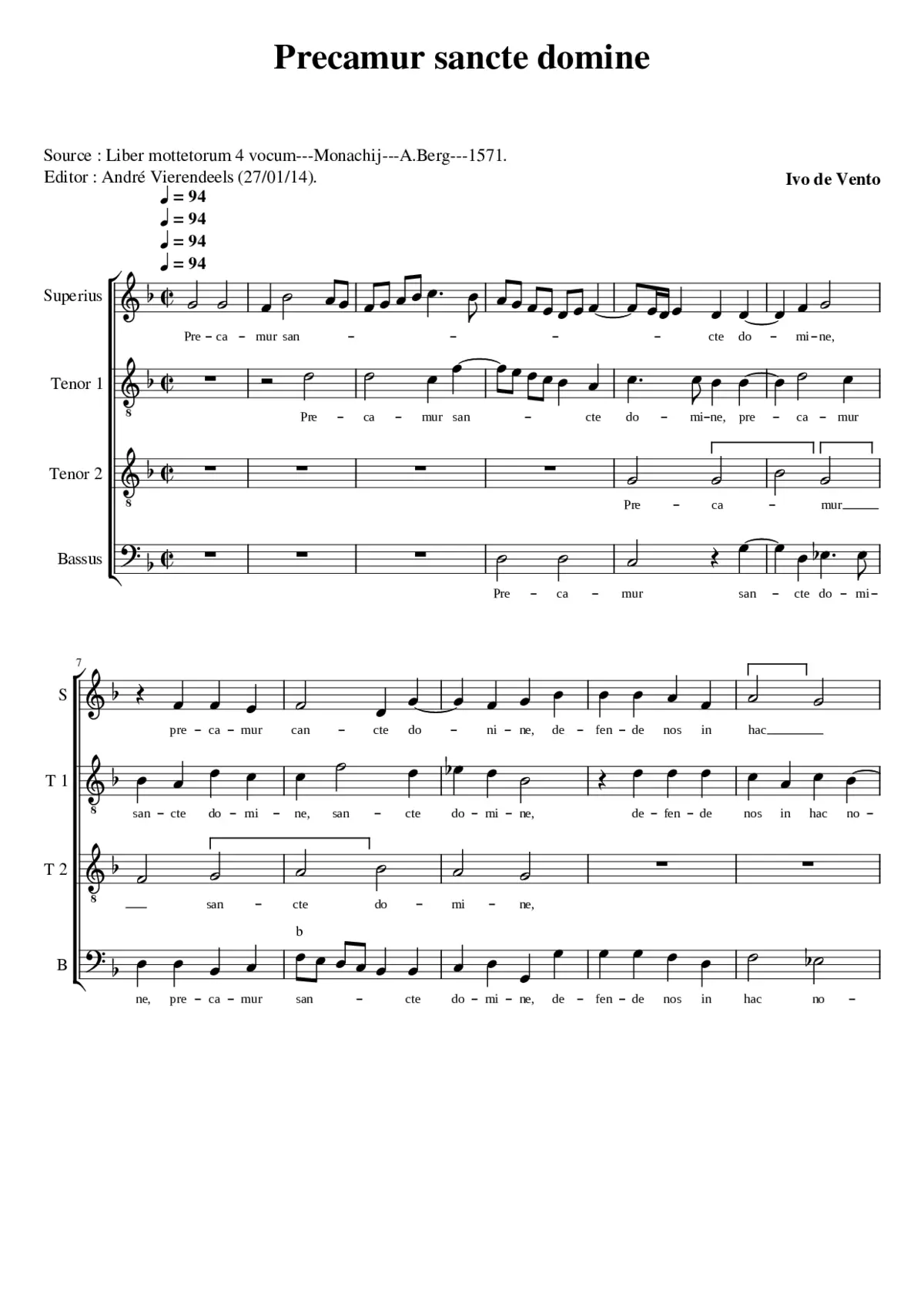 Precamur sancte Domine - Page 1