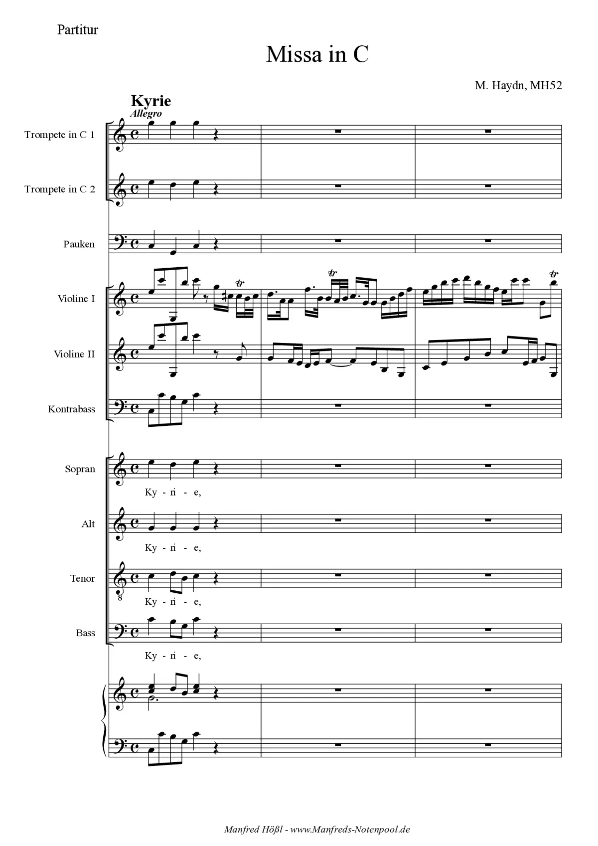 Missa in C MH 52 - Page 1