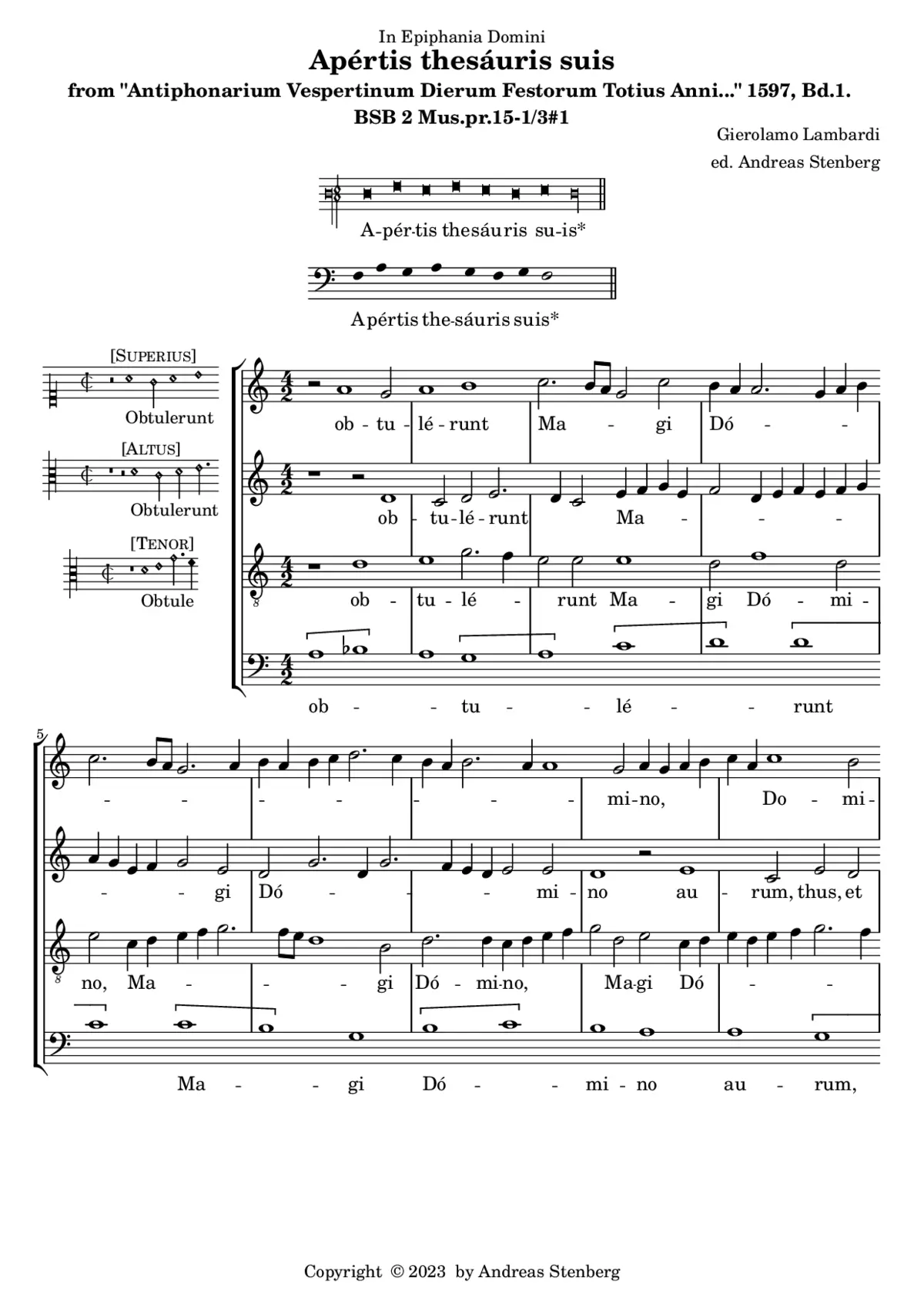 Apertis thesauris suis - Page 1