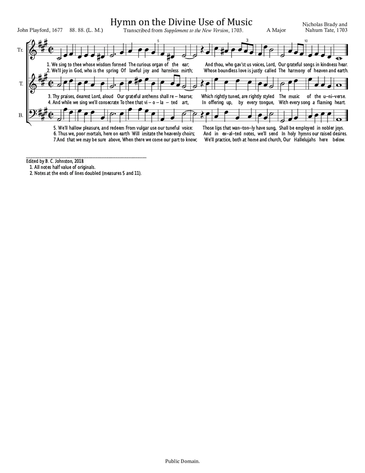 Hymn on the Divine Use of Music - Page 1
