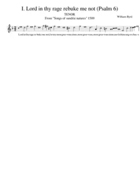 I. Lord in thy rage rebuke me not (Psalm 6)