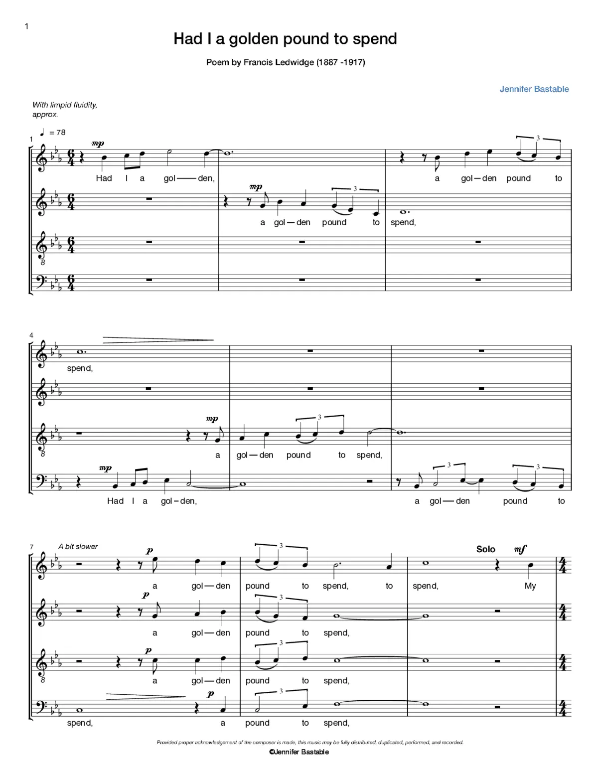 Had I a golden pound to spend - Page 1