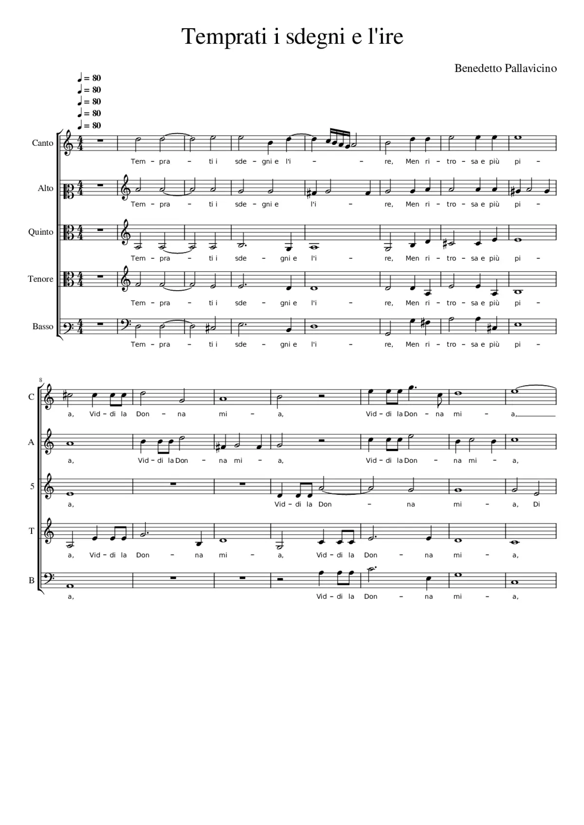 Temprati i sdegni e l'ire - Page 1