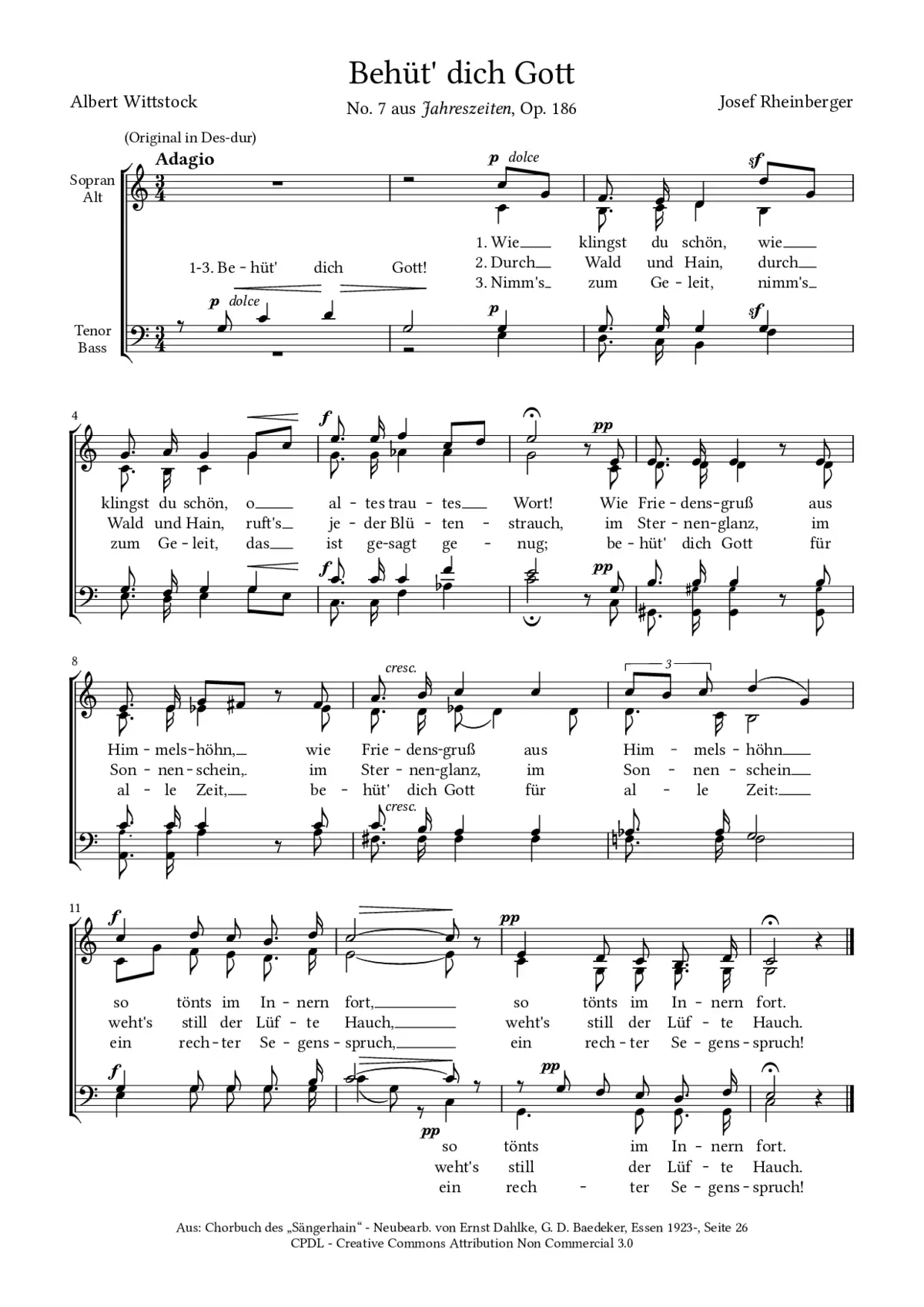 Behüt' dich Gott, Op. 186, No. 7 - Page 1