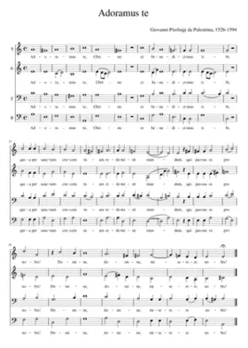 Adoramus te Christe (pari voci) one of 2 authentic settings.