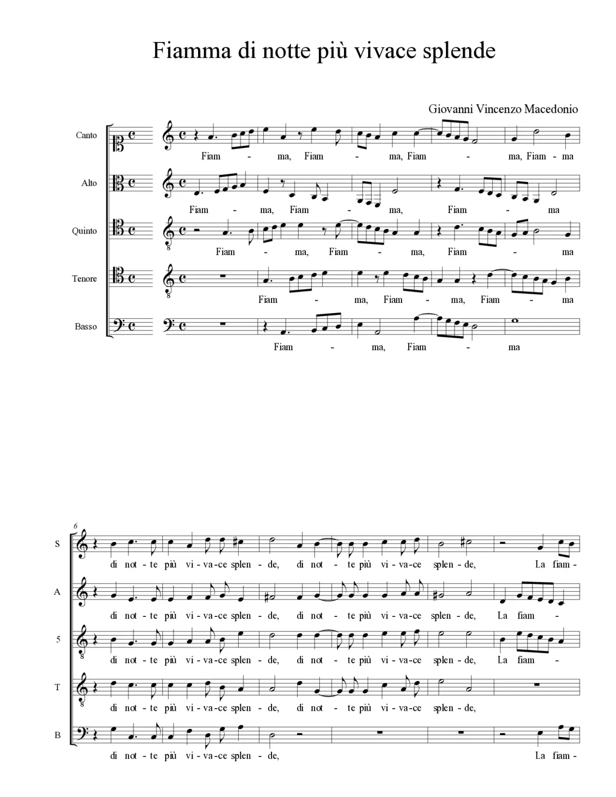 Fiamma di notte più vivace splende - Page 1