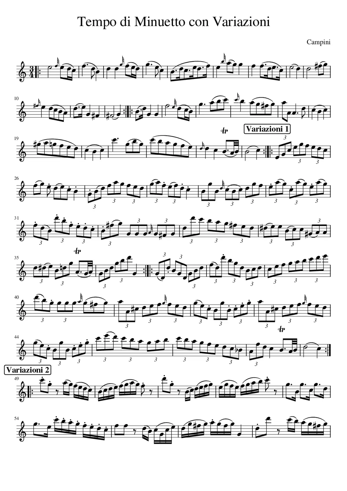 Tempo di Minuetto con Variazioni - Page 1