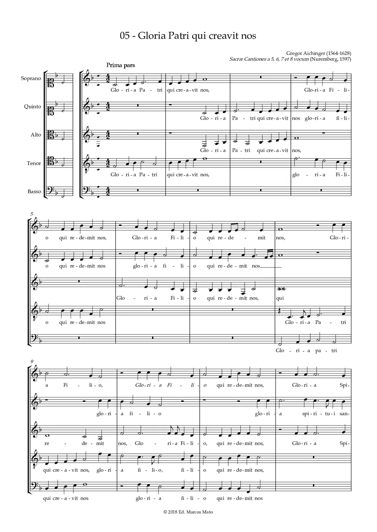Gloria Patri qui creavit nos - Page 1