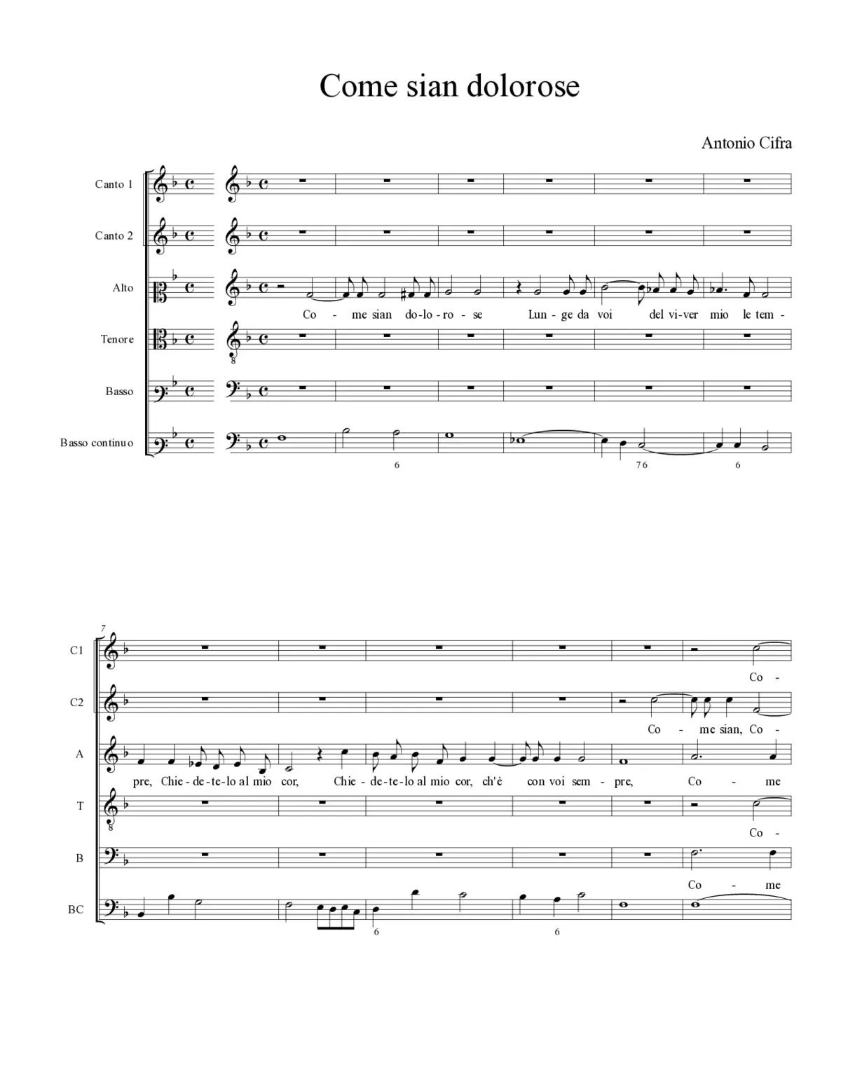 Come sian dolorose - Page 1