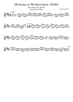 Oh Syntax or The Race horse. GS.065