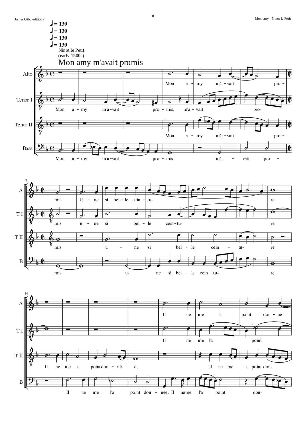 Mon amy m'avoit promis - Page 1