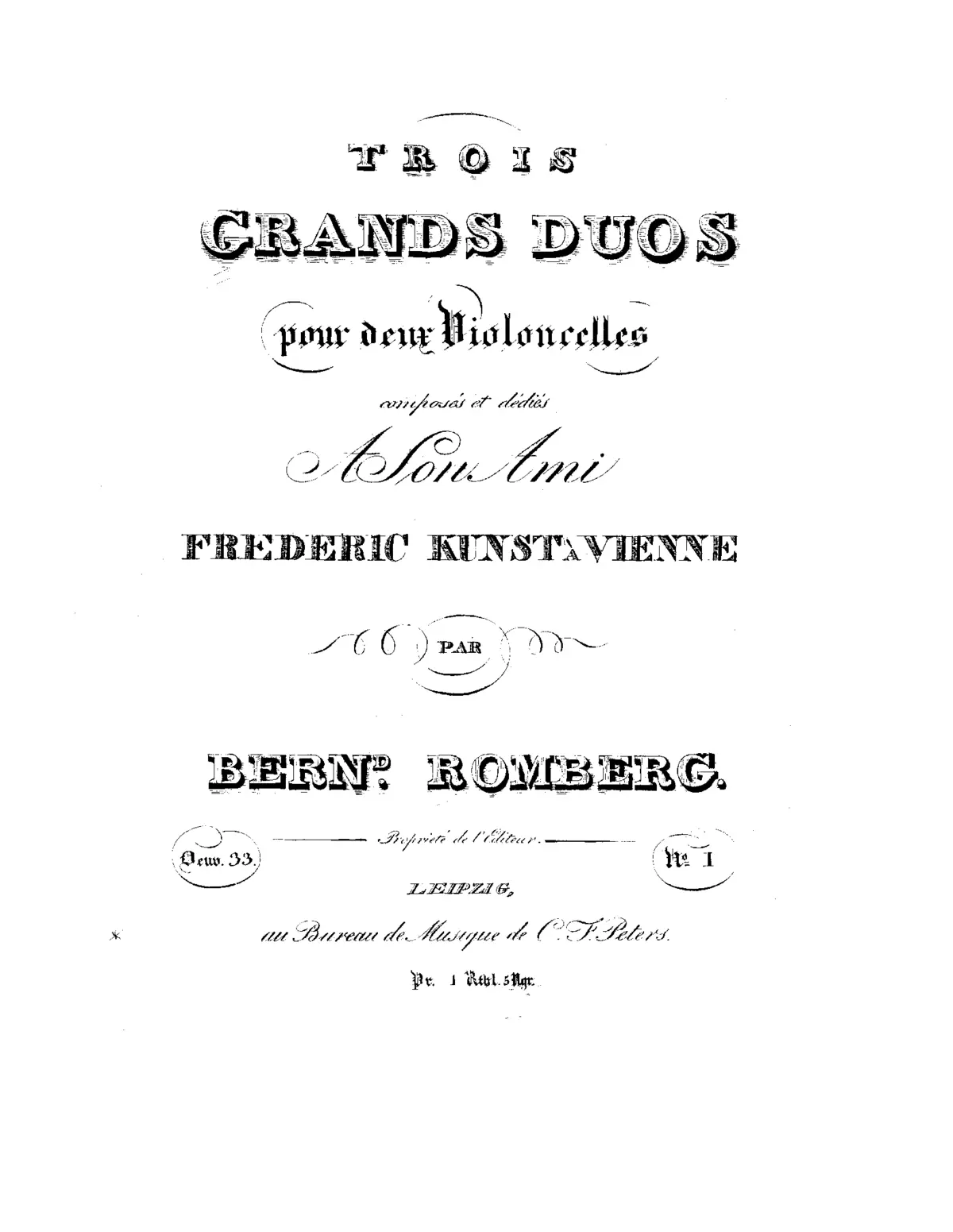 3 Grand Duos for 2 Cellos - Page 1