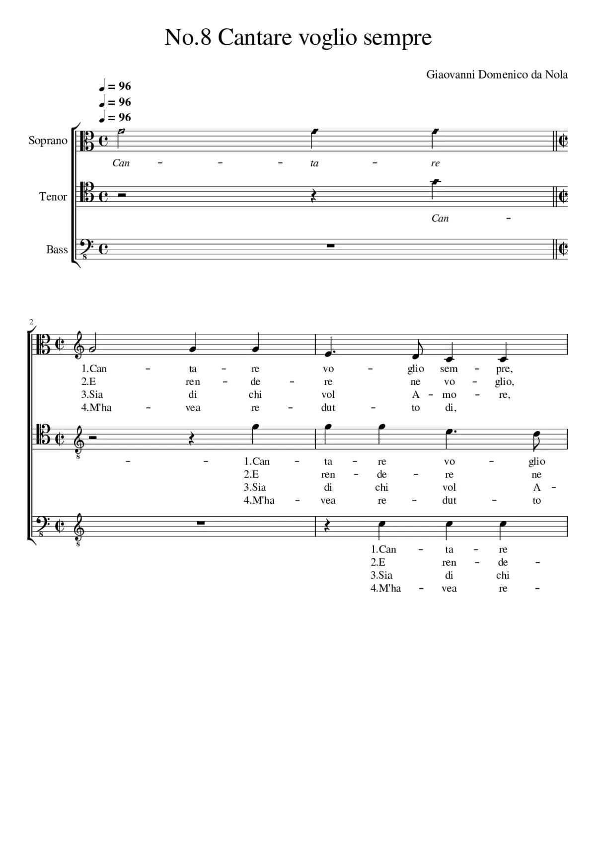 Cantare voglio sempre - Page 1