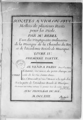 Sonates à Violon seul mellées de plusieurs Recits pour la Viole