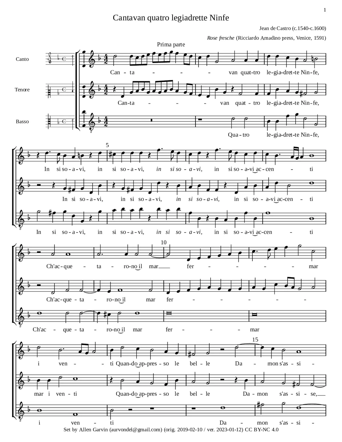Cantavan quatro legiadrette Ninfe - Page 1