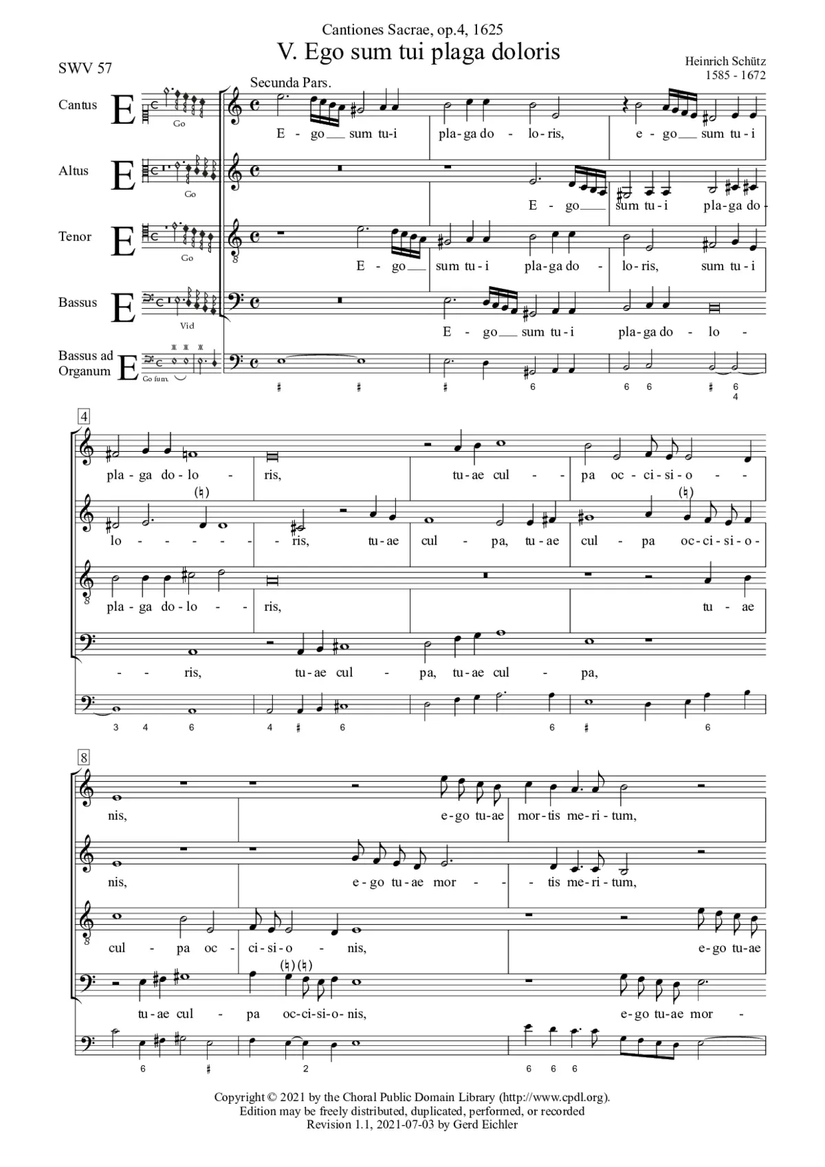 Ego sum tui plaga doloris, SWV 57 - Page 1