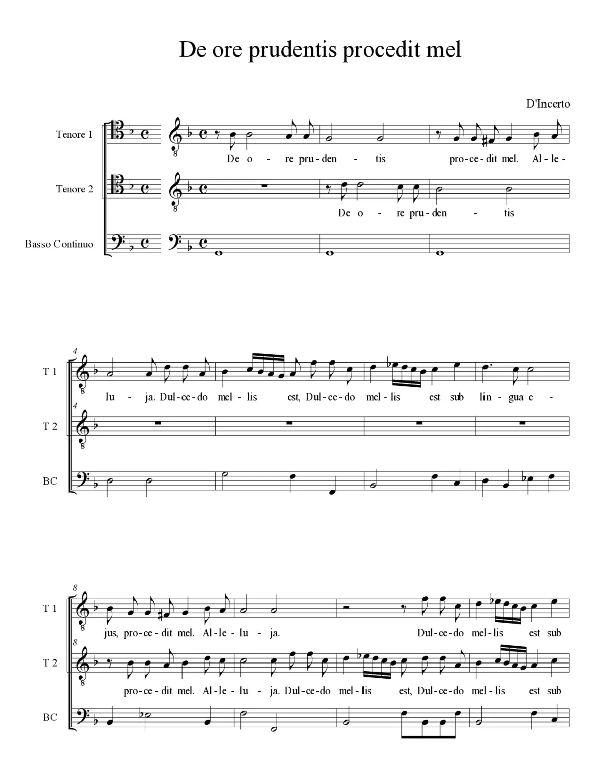 De ore prudentis procedit mel - Page 1