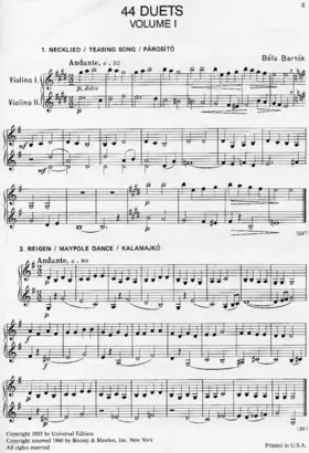44 Duos for 2 Violins
