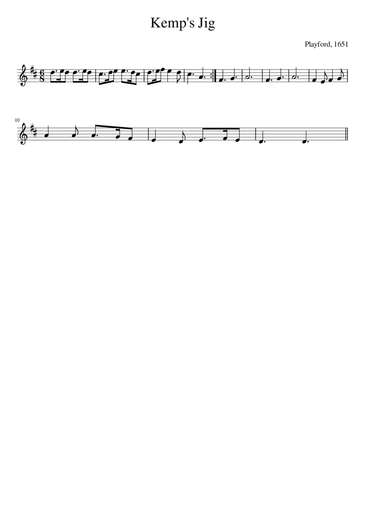Kemp's Jig - Page 1