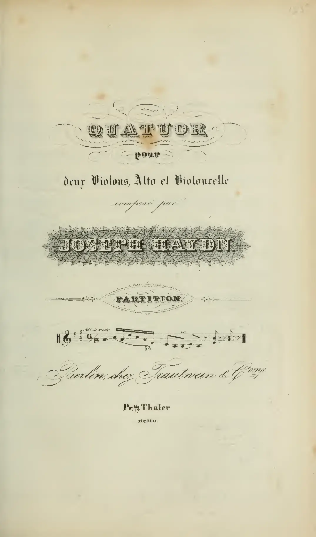 String Quartet in A major - Page 1