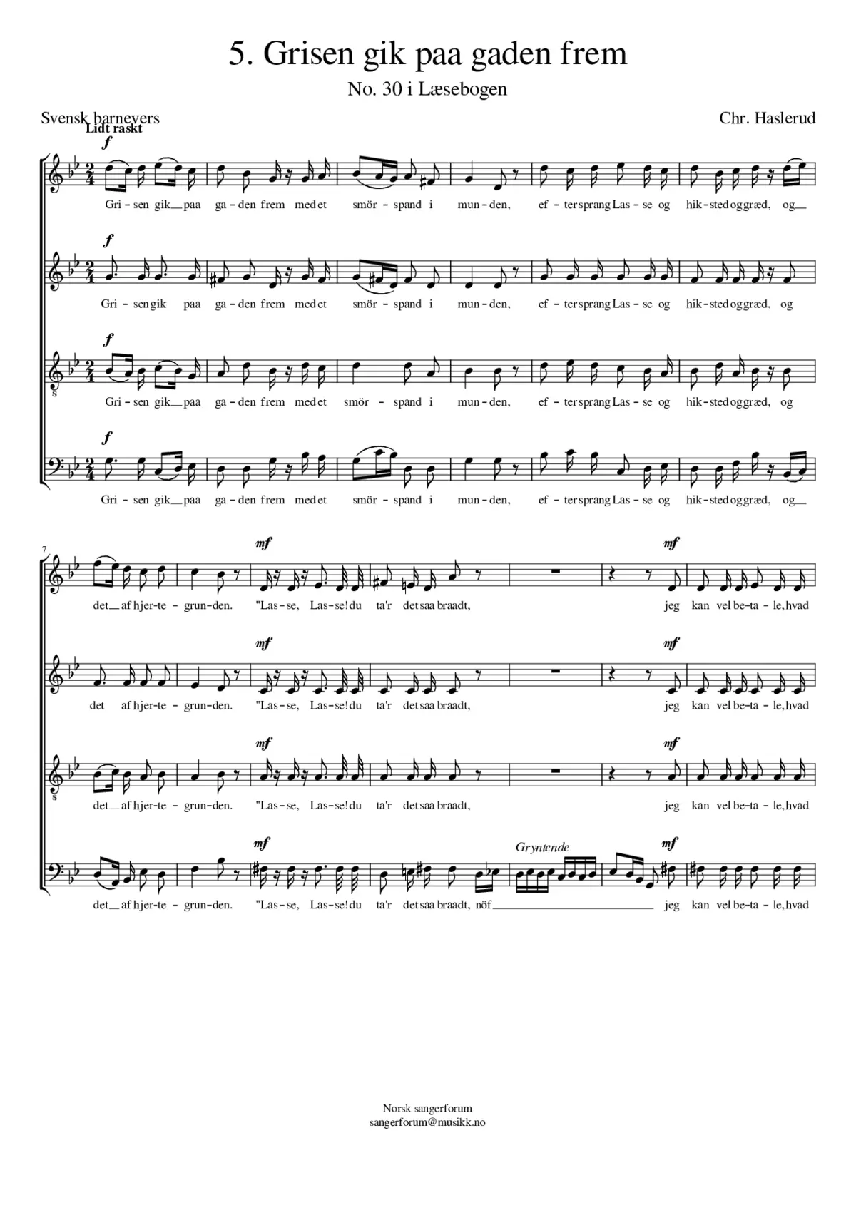 Grisen gik paa gaden frem - Page 1