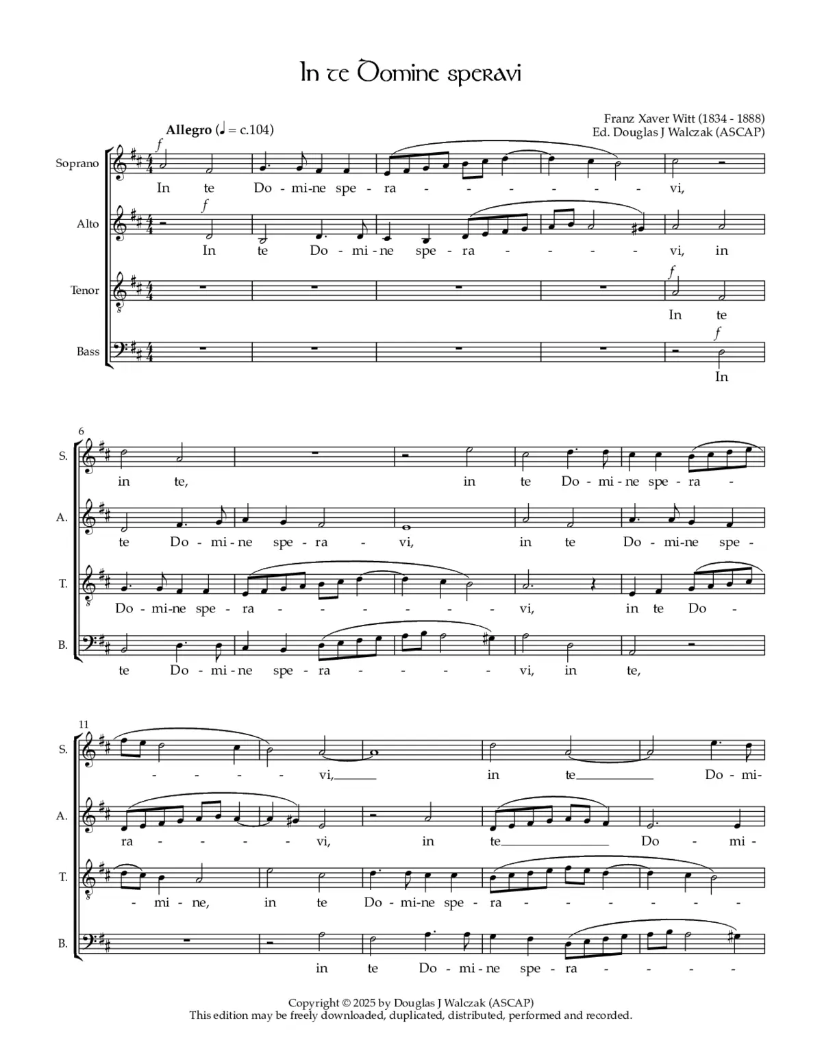 In te Domine speravi a4 - Page 1