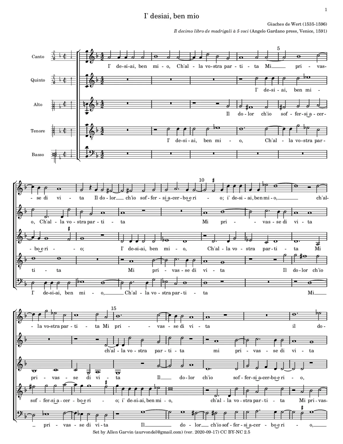 I' desiai, ben mio - Page 1