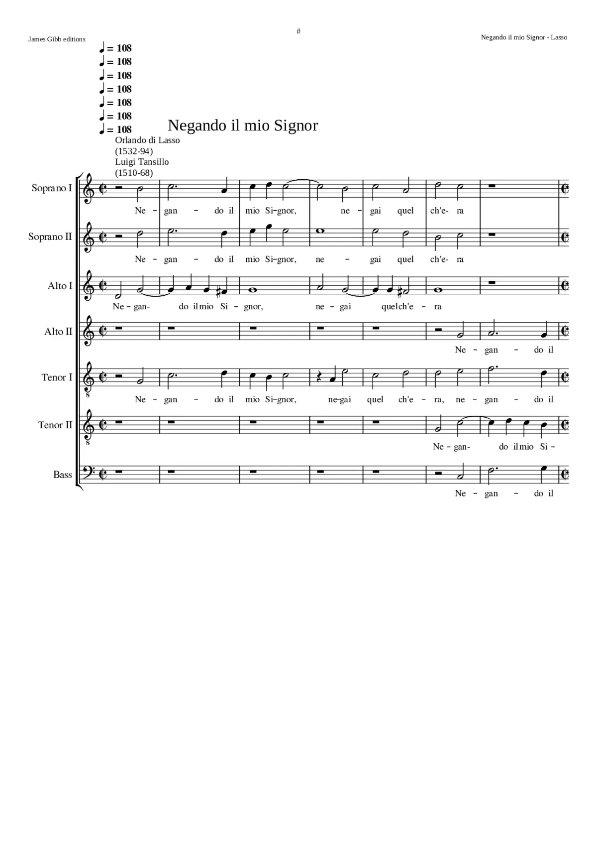 Negando il mio signor - Page 1