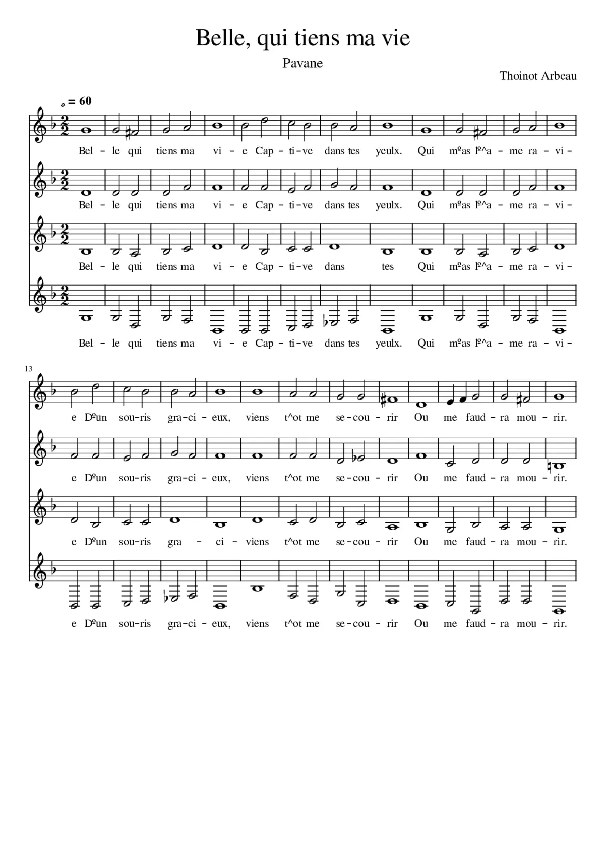 Belle qui tiens ma vie - Page 1