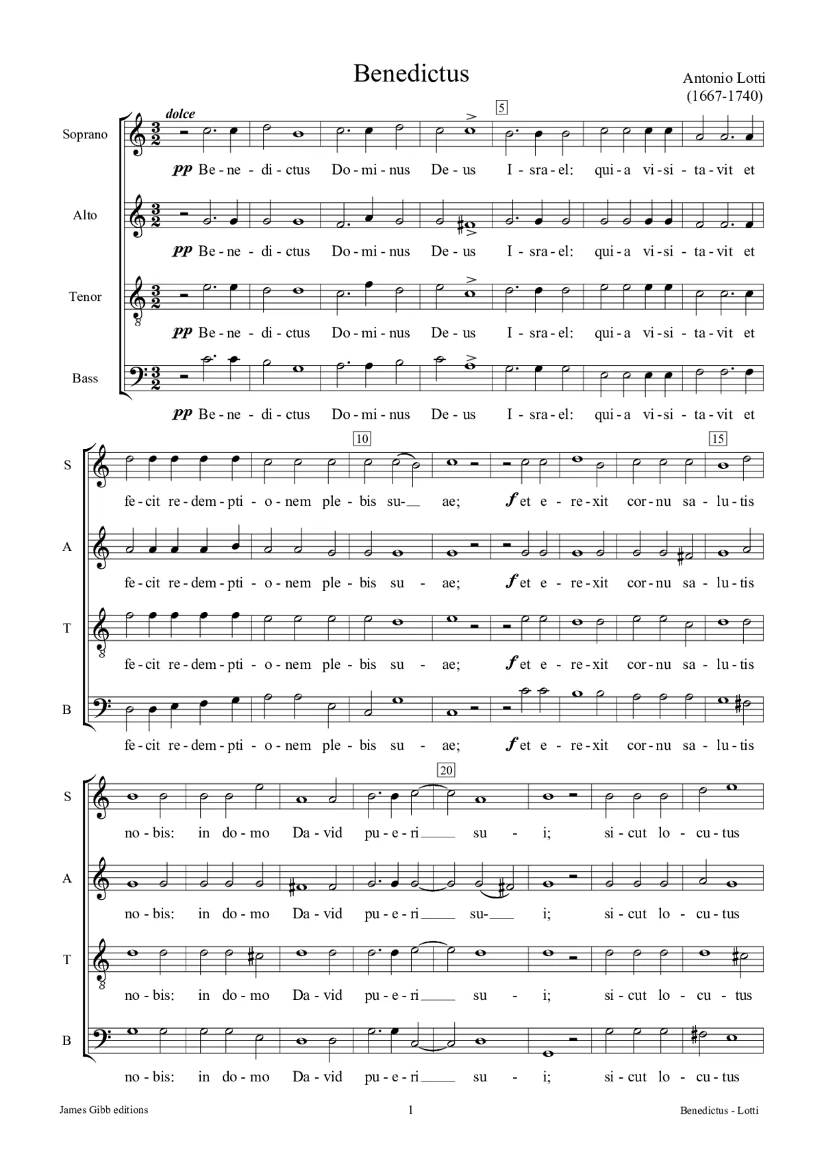 Benedictus Dominus Deus Israel - Page 1