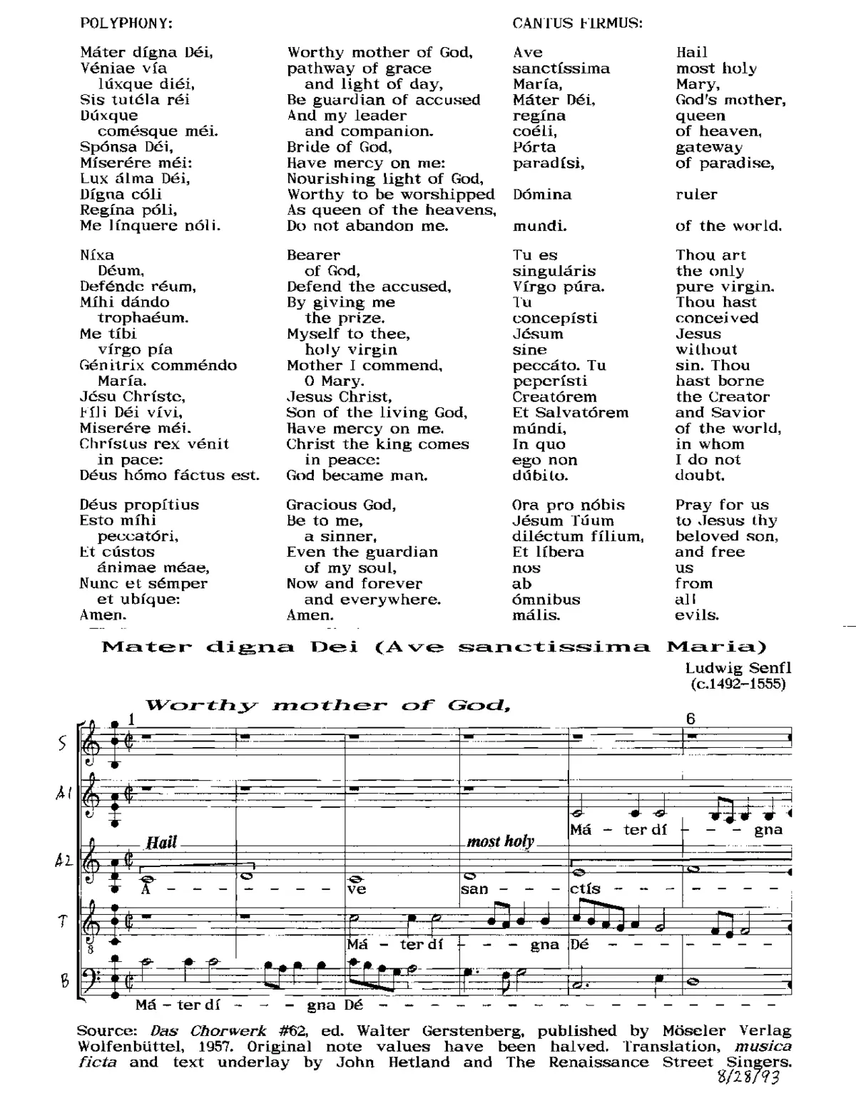Mater digna Dei / Ave sanctissima Maria - Page 1