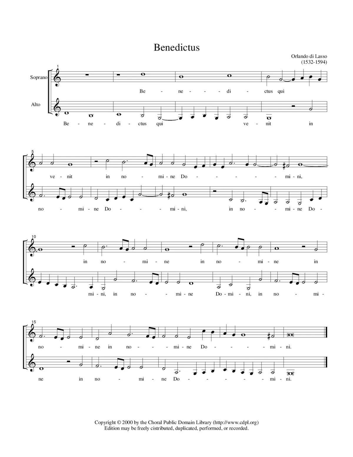 Benedictus - Page 1