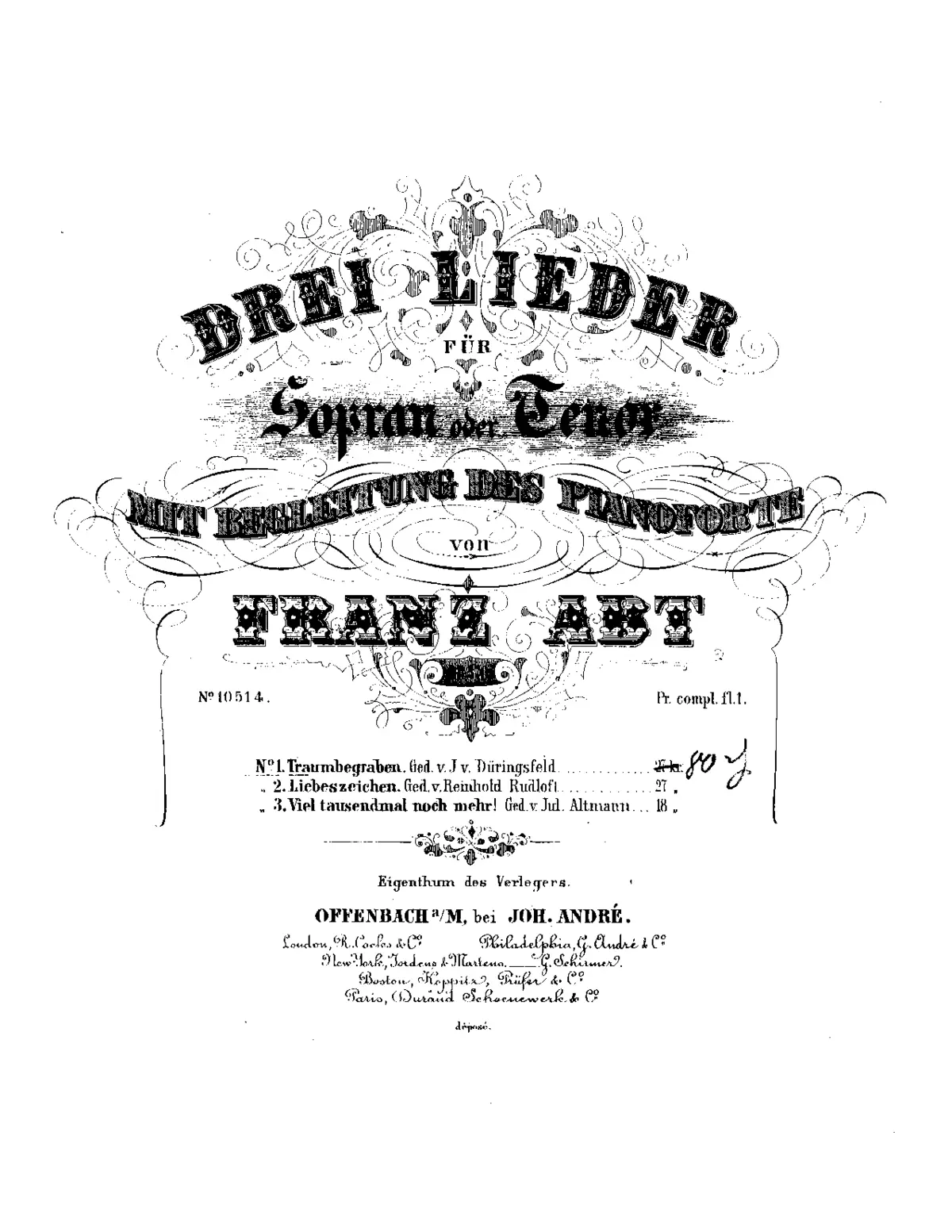 Drei Lieder f. S. (od. T.) - Page 1