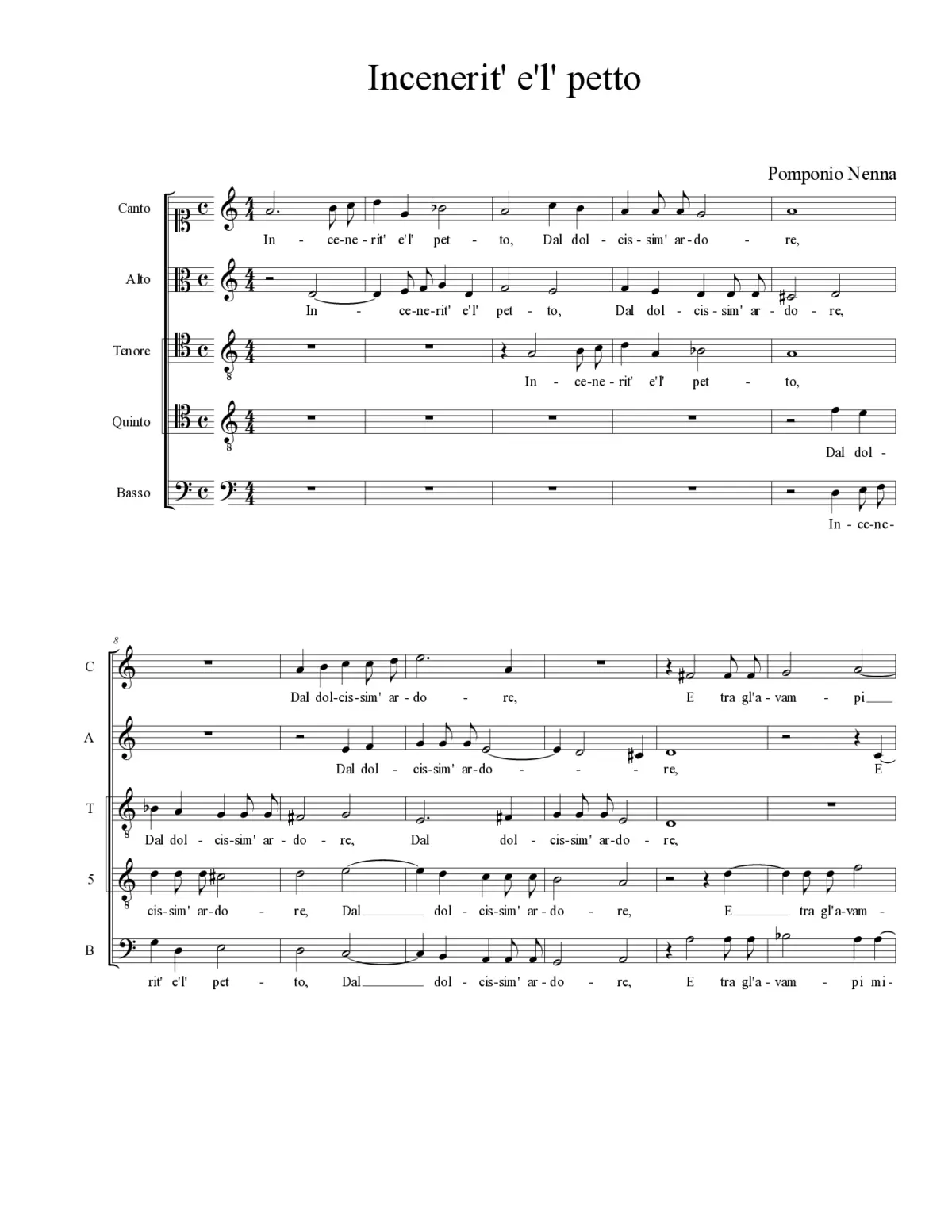 Incenerit' e'l' petto - Page 1