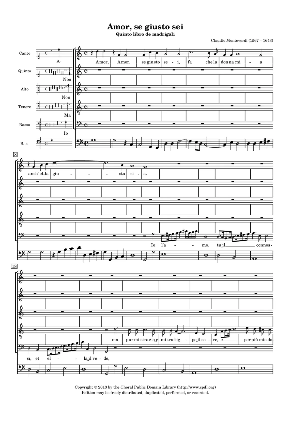 Amor, se giusto sei - Page 1