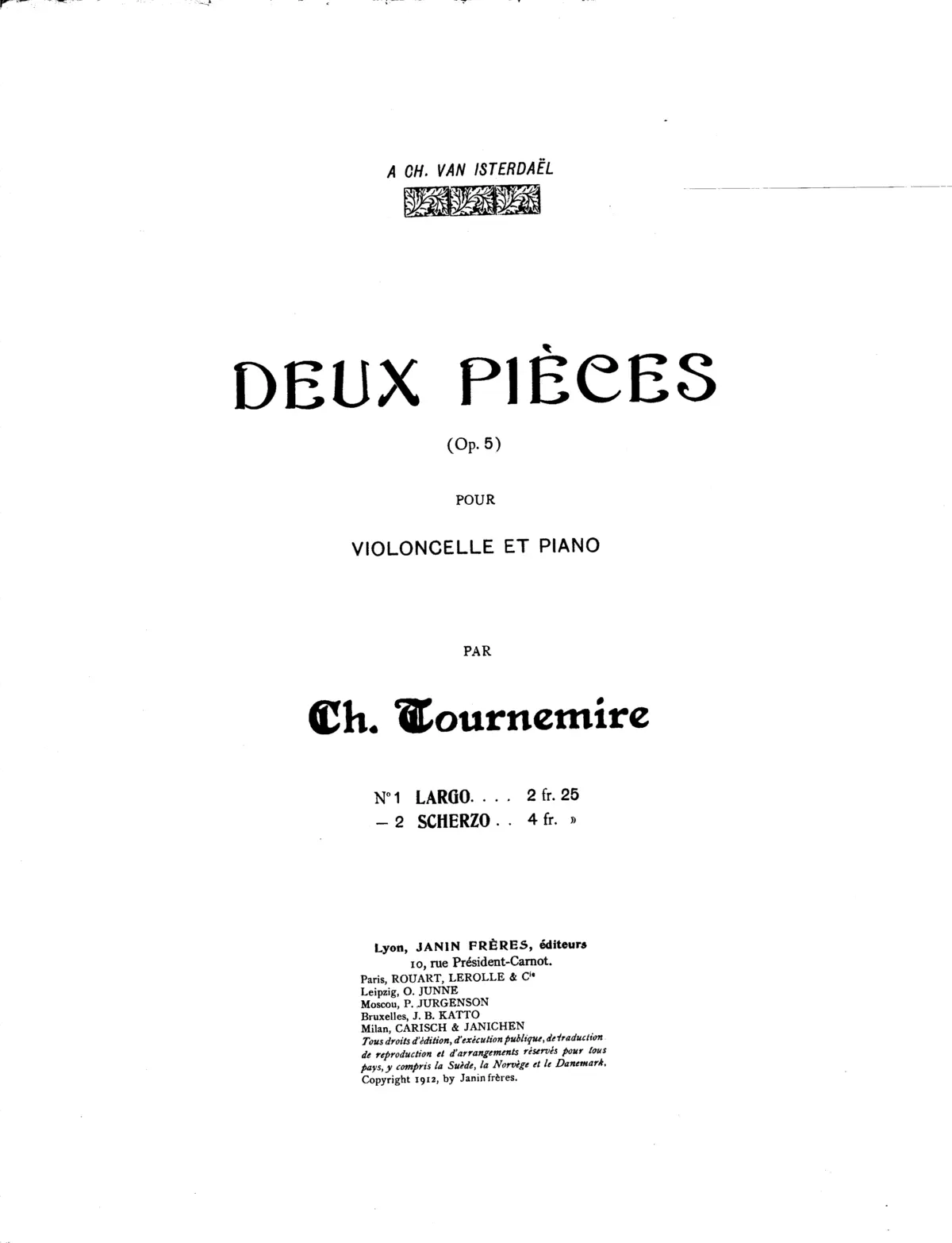 2 Pièces pour violoncelle et piano - Page 1