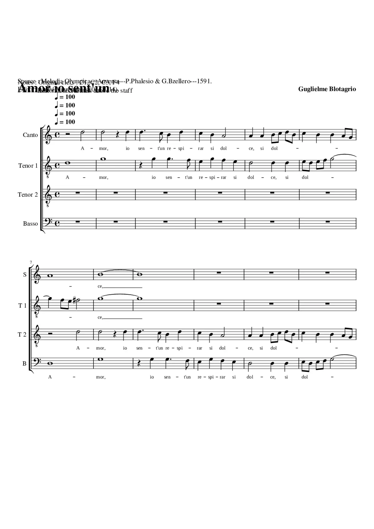 Amor io sent/'un - Page 1