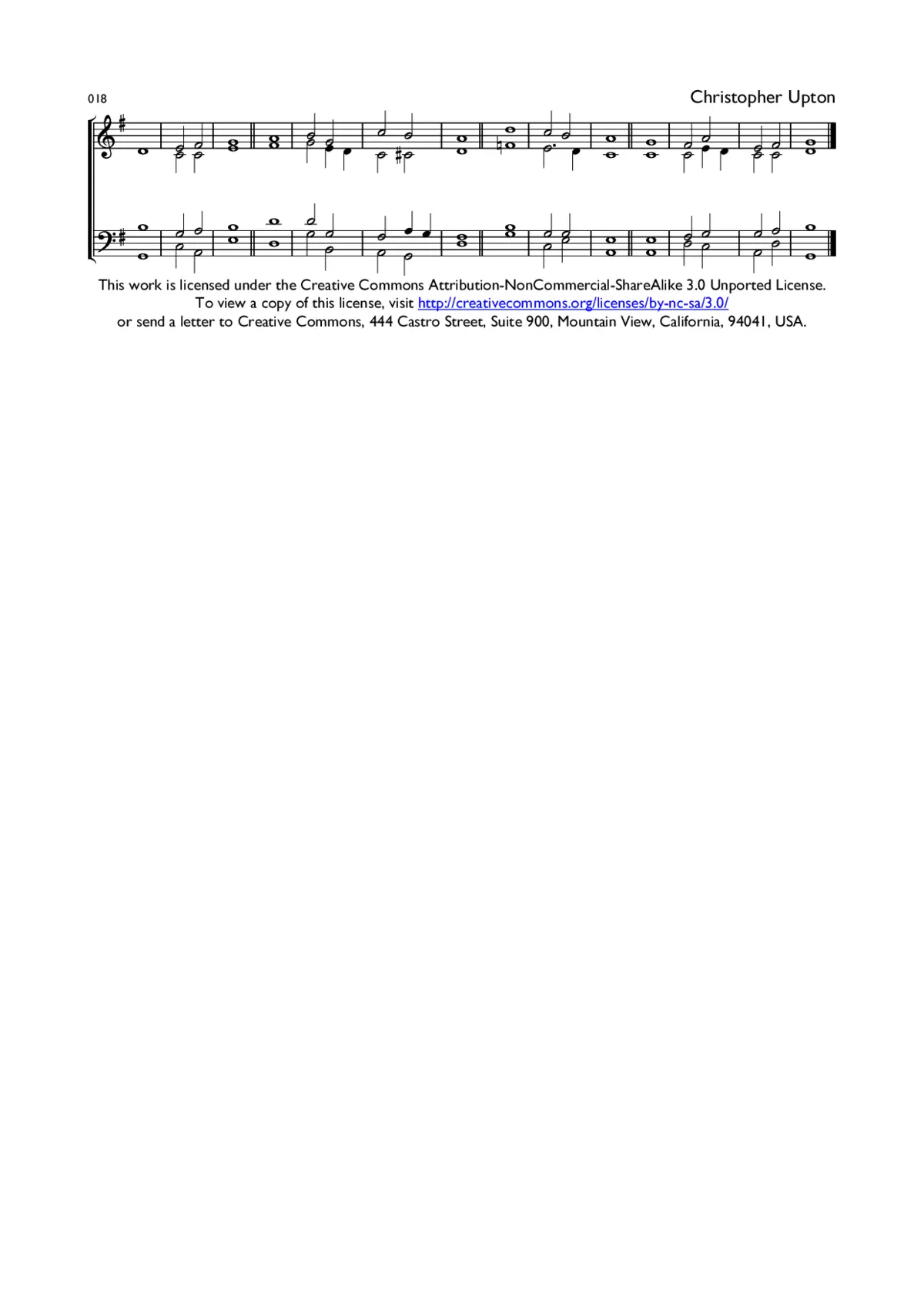 Double Chant 018 in G Major - Page 1