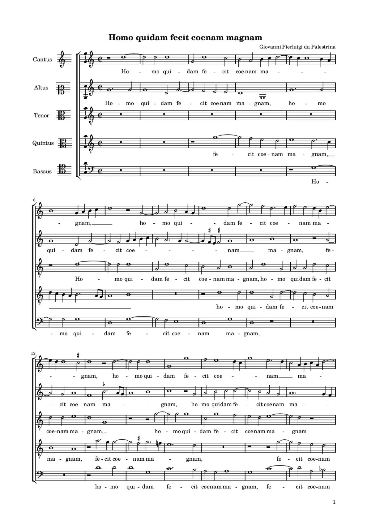 Homo quidam fecit coenam magnam - Page 1