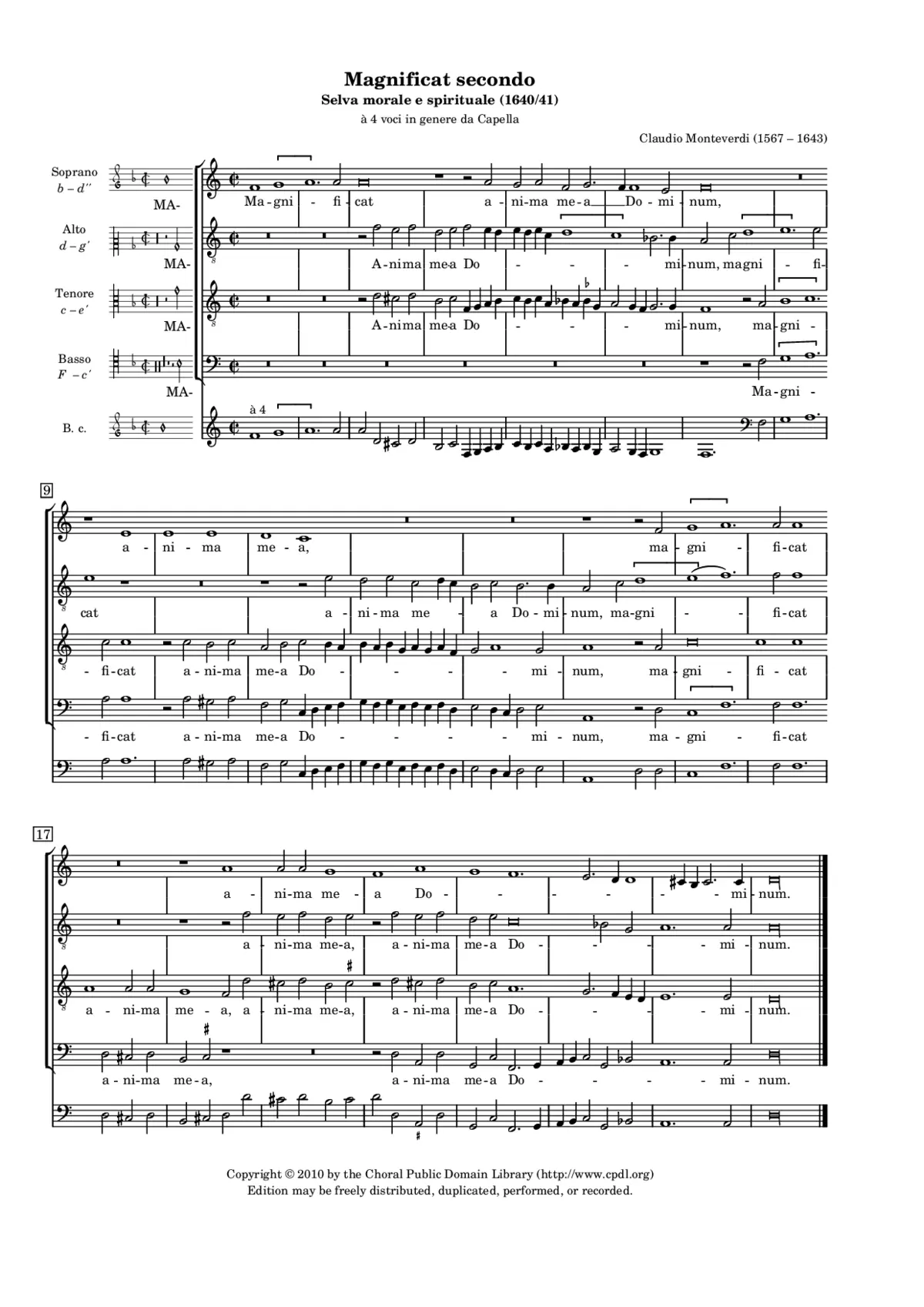 Magnificat secondo, a 4 - Page 1