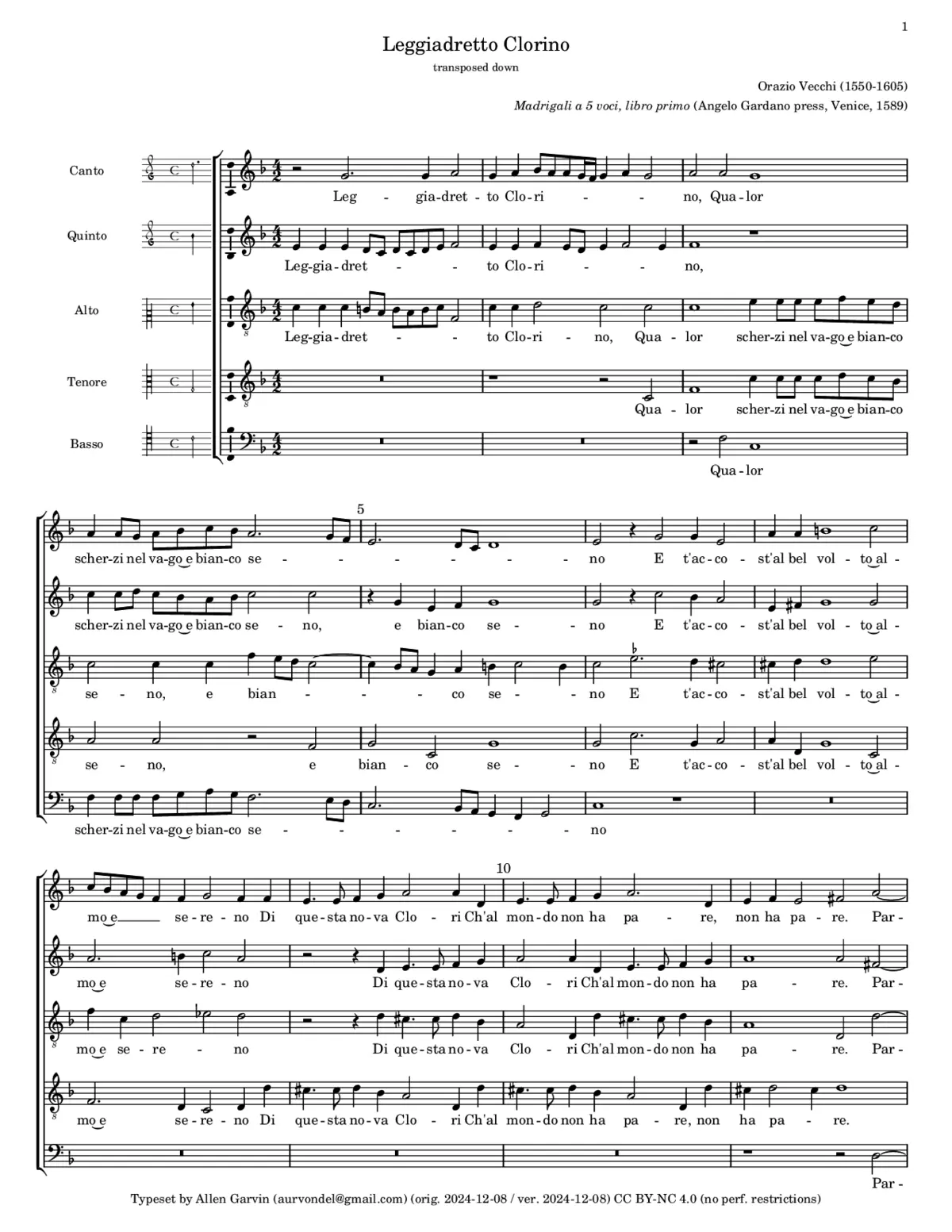 Leggiadretto Clorino - Page 1