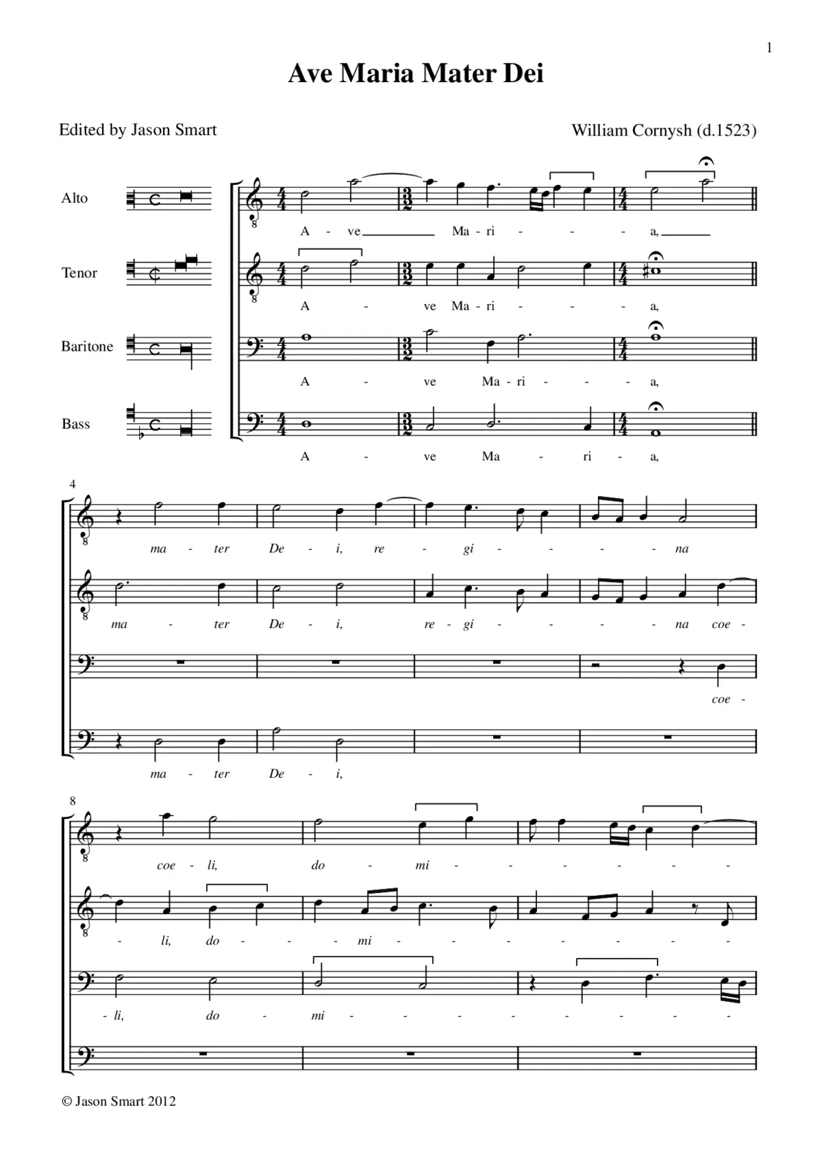 Ave Maria, Mater Dei - Page 1