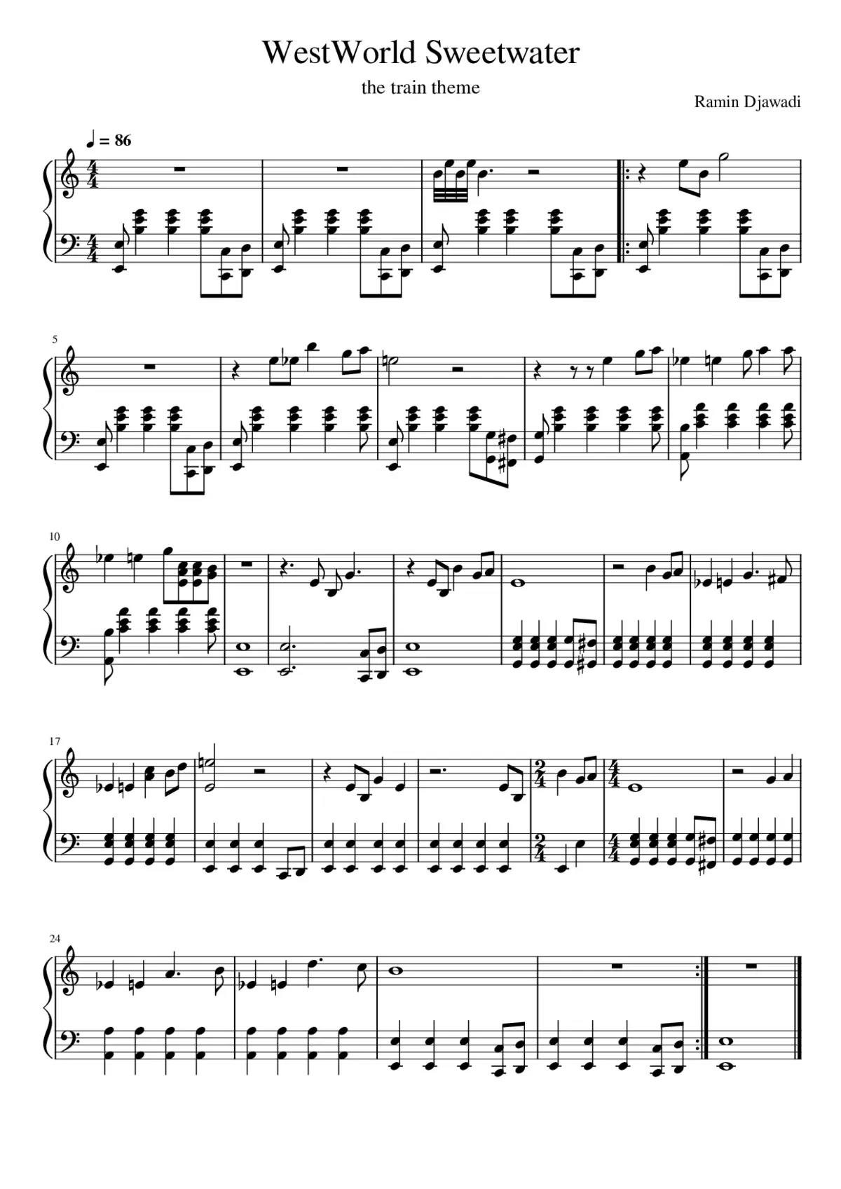 westworld - sweetwater train theme - Page 1