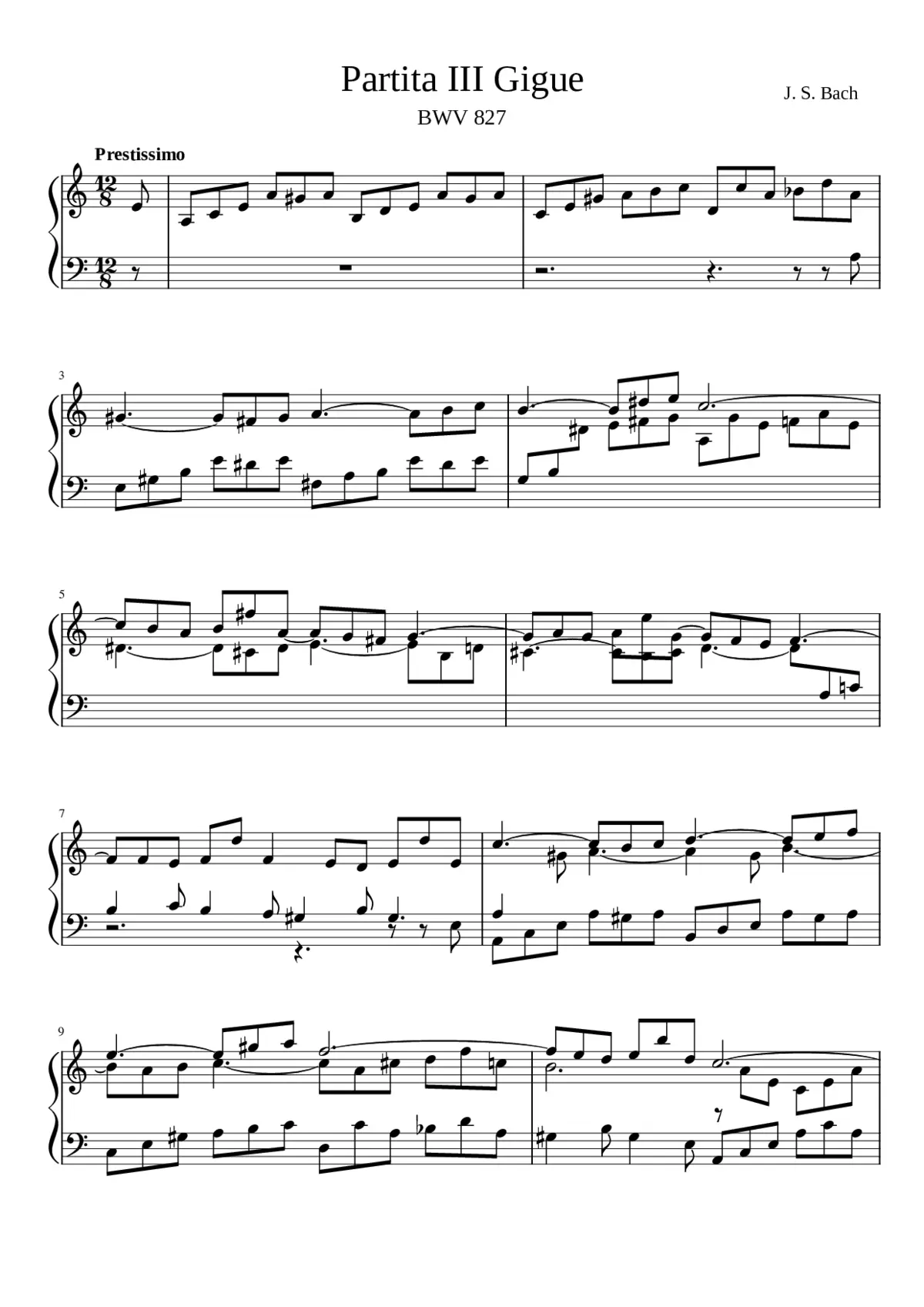 Partita in A minor BWV 827 - Page 1