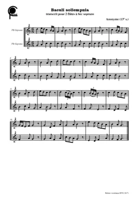 10 Duos pour deux flûtes à bec