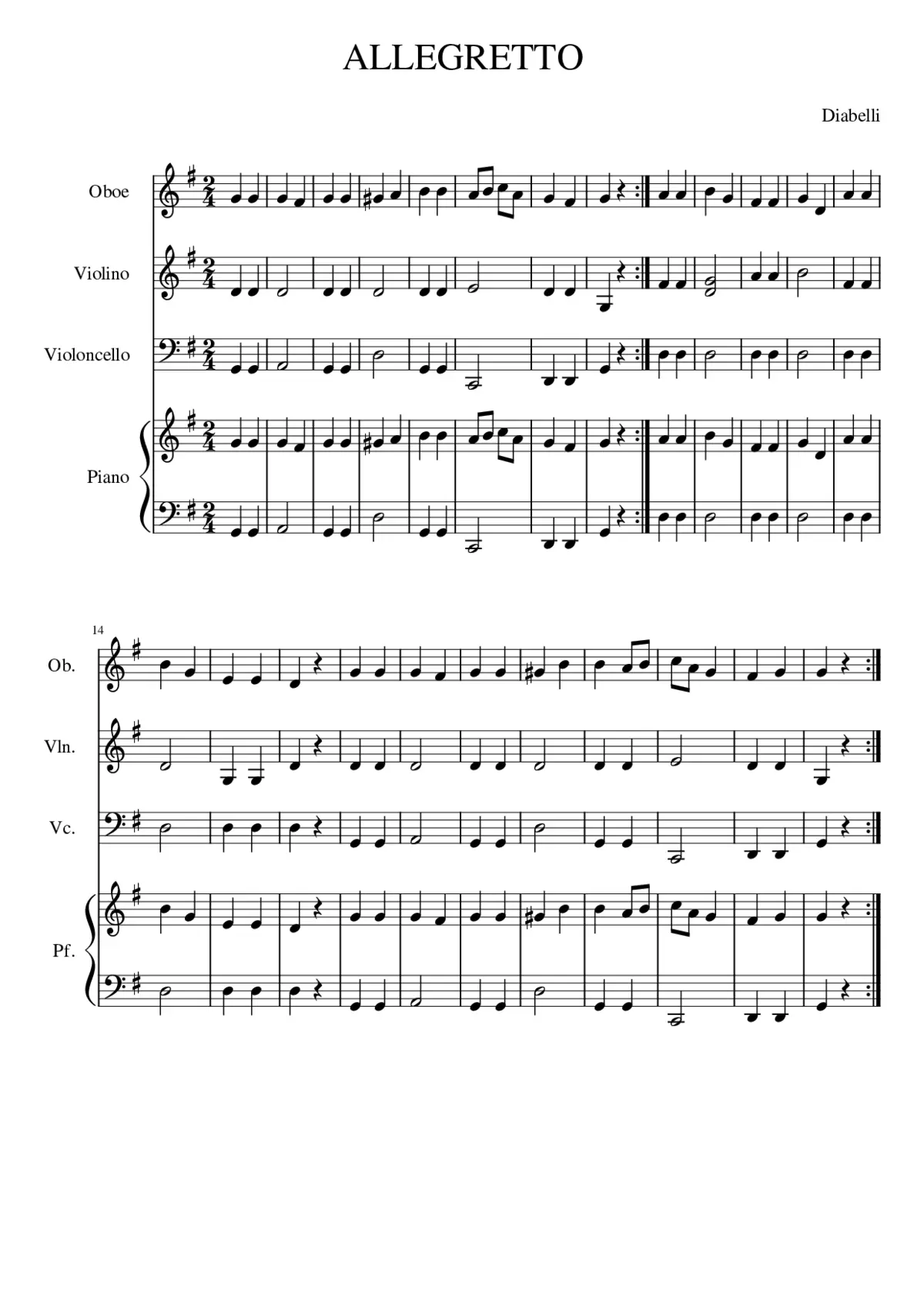 Allegretto in C major - Page 1