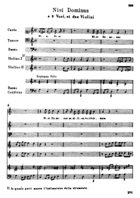 Nisi Dominus, a 3 voci et due violini