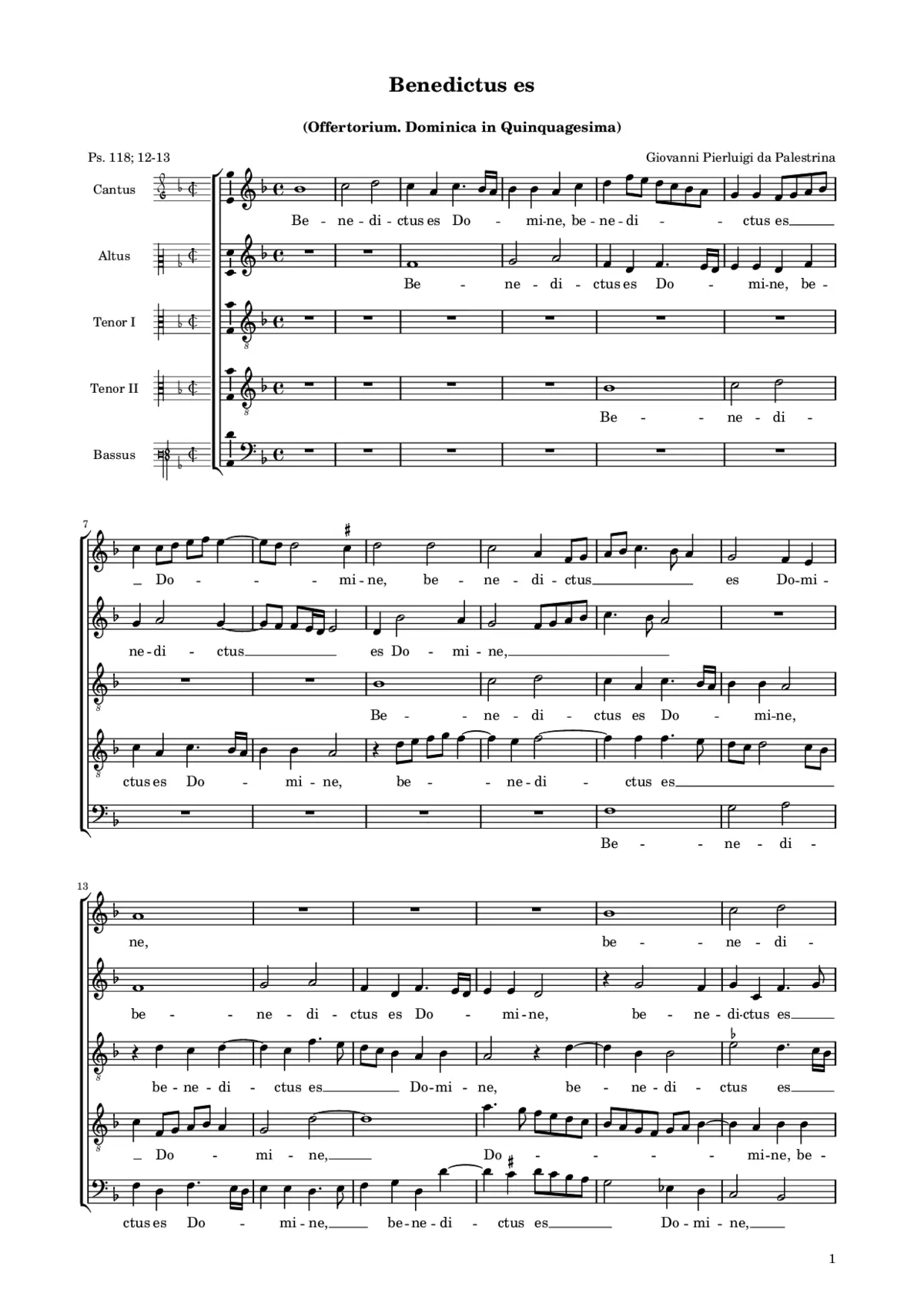 Benedictus es Domine - Page 1
