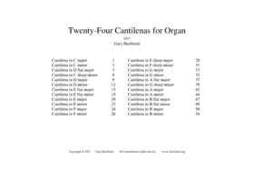 Twenty-Four Cantilenas for Organ
