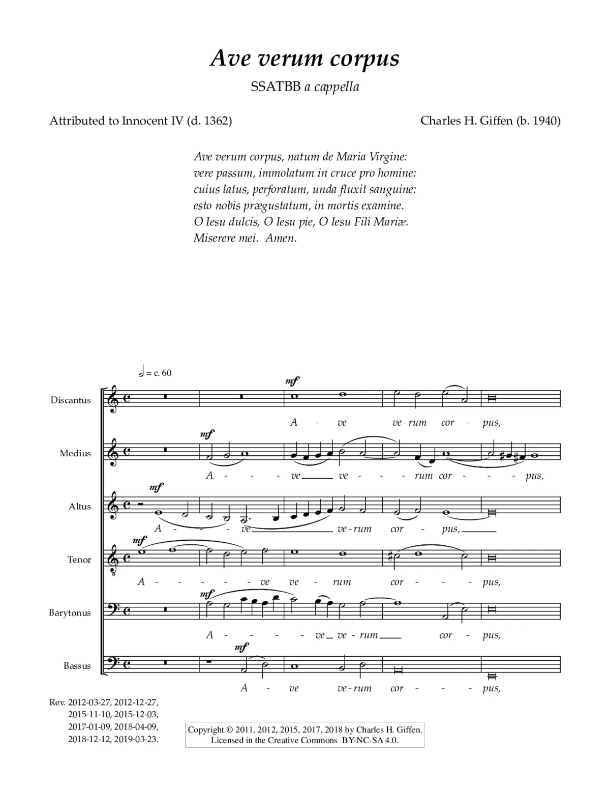 Ave verum corpus - Page 1